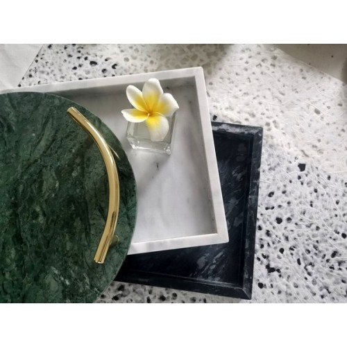 Interior Decorative Elegant Rectangular Marble Trays Plate Base