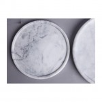 Scandinavian style round natural marble tray marble plate carrara marble