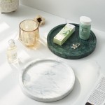 Scandinavian style round natural marble tray marble plate carrara marble