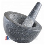 Polished Granite Pestle & Mortar for Herbs and Dry spices