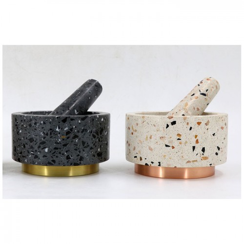 Terrazzo Stone Mortar & Pestle Sets