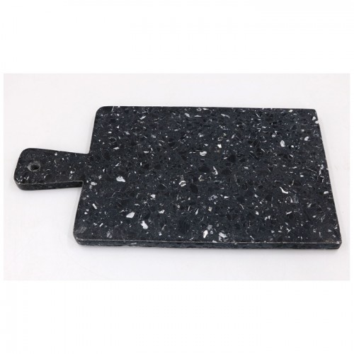 Black Terrazzo Stone Tray with handle
