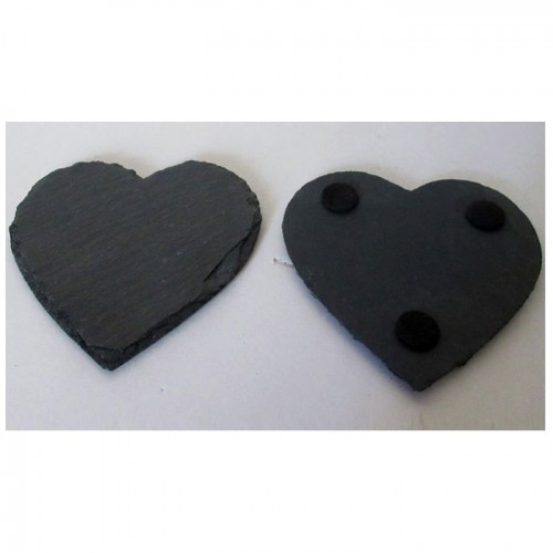 Heart Shape Natural Slate Coasters 