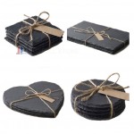 Heart Shape Natural Slate Coasters 