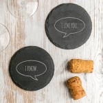 Engraved Stone Cup Coasters for Drink