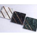 Home Decorative Modern Green Square Marble Serving Tray