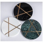 Coaster set marble with gold lines green marble coaster