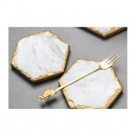 Luxury Marble Drink Coasters with Gold Edge