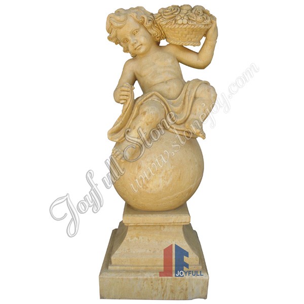 KC-303, Yellow marble angel statuary, marble four seasons