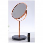 Home Decor Desktop Round White Marble Base Vanity Mirror