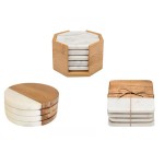 Decorative marble and wood coasters natural stone home decor