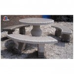 Large brown granite table set for home and garden