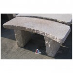 Yellow granite benches curved stone patio bench
