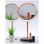 Home Decor Desktop Round White Marble Base Vanity Mirror