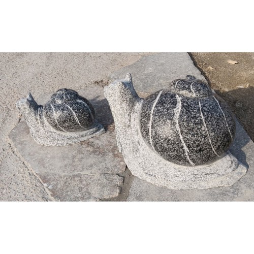 KZ-394, Hand Carved Stone Snail Garden Sculpture