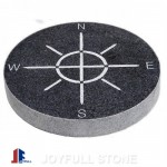 Round stepping stones gray granite