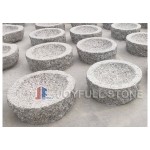 Basalt bird bath for garden decoration