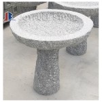 GBB-034-1, Garden Granite Birdbath on Pedestal