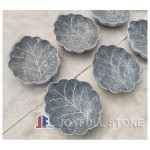 GBB-035-1，Carved Stone Leaf Bird Bath