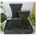 GFC-167,Slate Grey Granite Triple Ripple Fountain