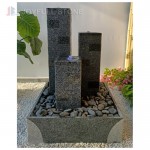 GFC-166,Stone Rectangle Ripple Pillar Wall Fountain