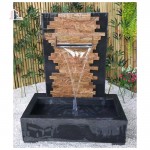GFC-174, Modern Stone Carved Ripple Wall Fountain