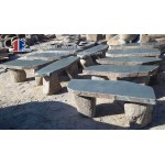 Boulder stone bench for garden patio yards