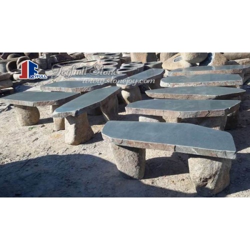 Boulder stone bench for garden patio yards