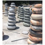 Polished stacked natural marble water features for home and garden