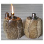 River stone oil lamps