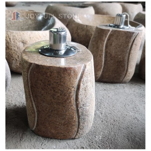 River stone oil lamps