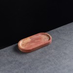 Oval shape red travertine trays