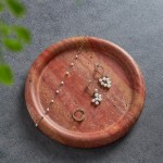 Special round shape red travertine trays