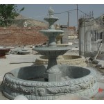 European Style Carved Green Marble Fountains, 3 Tiers with Carved Surrounds