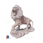 White Marble Lions Animal Sculpture, walking lions