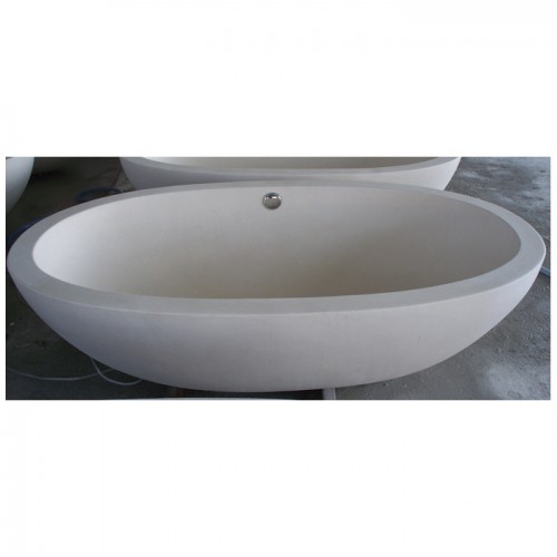 Large Beige Marble Bathtub for Spacious Bathrooms