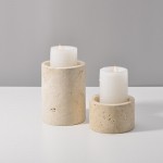 Travertine Candle Holders
