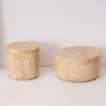 Natural Stone Travertine Storage jars with lid