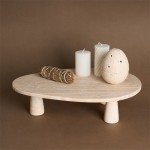 Irregular Shape Travertine Flat Tray with 3 Legs