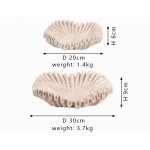 Decorative Fluted Travertine Bowl Elegant Ruffle Design in Two Sizes