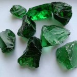 Recycled green colour landscaping glass rocks