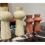 Decorative Red and Yellow Travertine vases