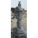GL-011, Granite pagoda lantern with dragon sculpture