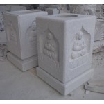 Zen garden carved granite buddha basin