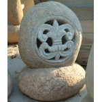 Carved river stone lawn lanterns