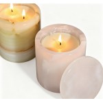 Luxury Jade Stone Candle Jars with Lid