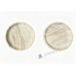 Round Travertine Tray with Curved Edge