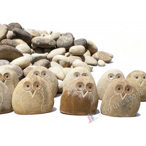 Decorative Boulder Stone Owls &ndash; Natural Stone Garden Sculptures