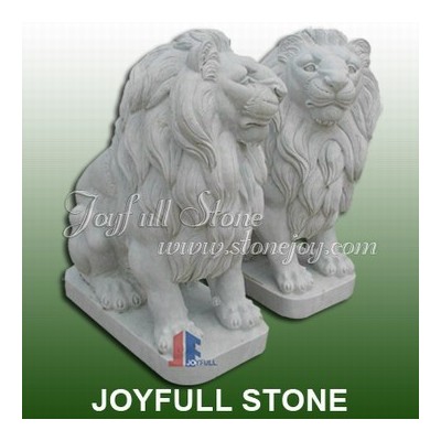 KQ-380, White Marble Lion Statues
