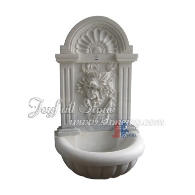 GFQ-045, white marble wall fountain